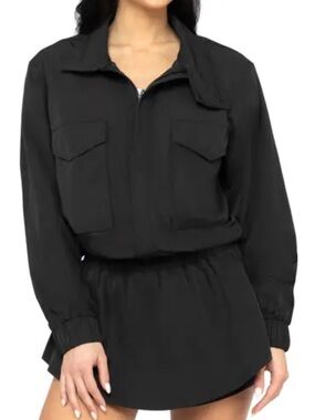 Yogaliscious Radiant Commuter Windbreaker Cropped Jacket UPF 50 Toggle Hem